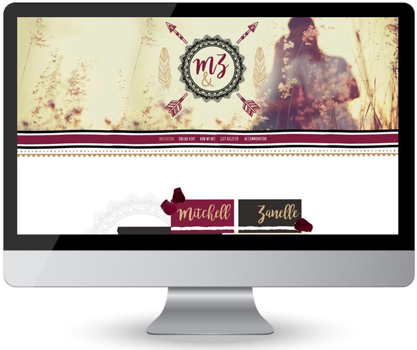 Modern Boho Style – Custom Wedding Website