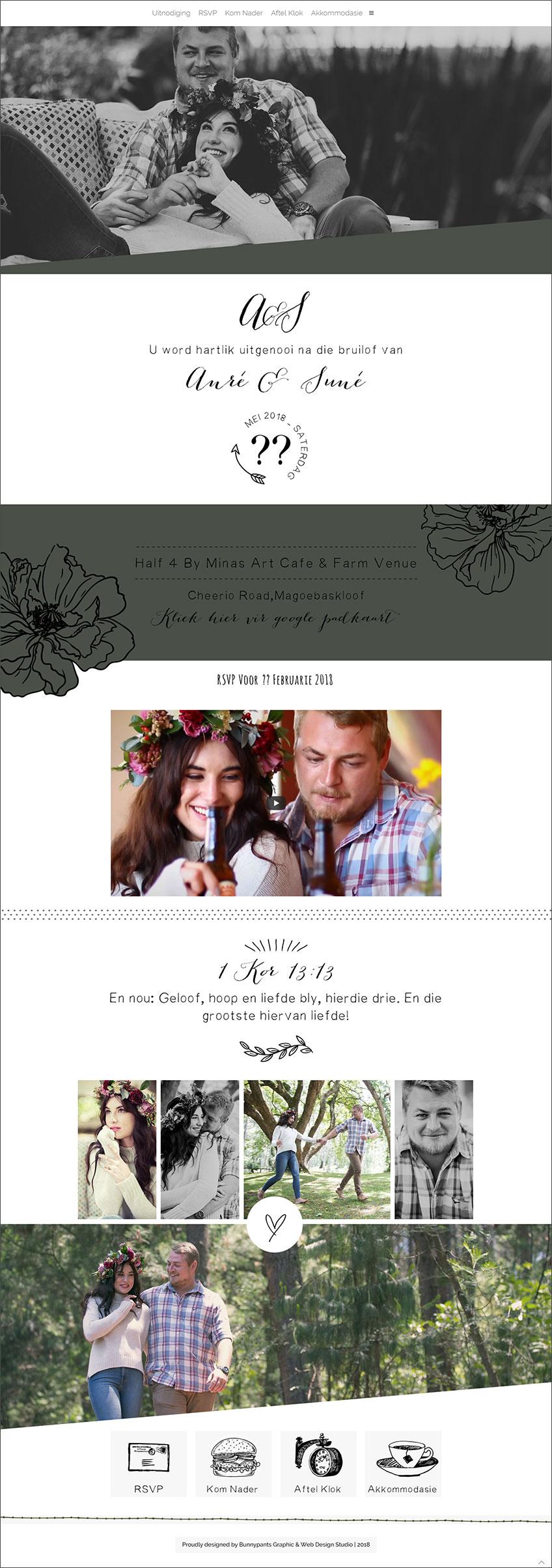 wedding invite web design sune