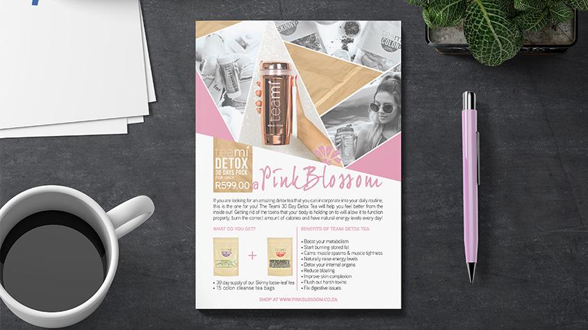 pink blossom flyer design