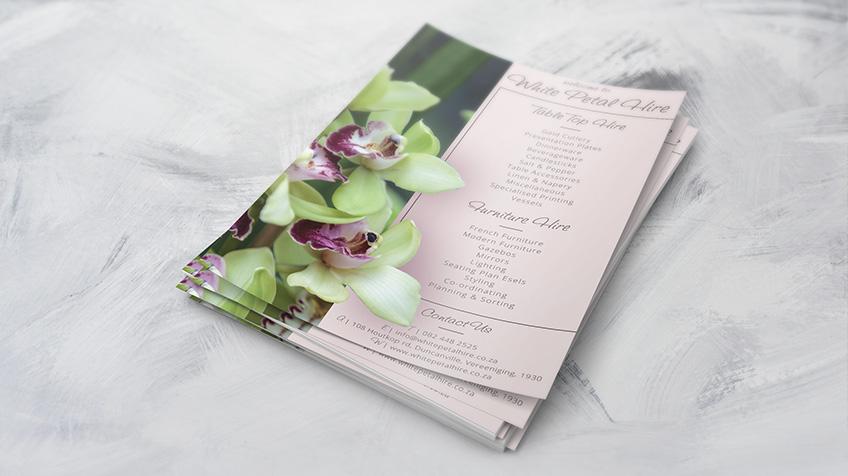 White Petal Hire – A5 Leaflet Design