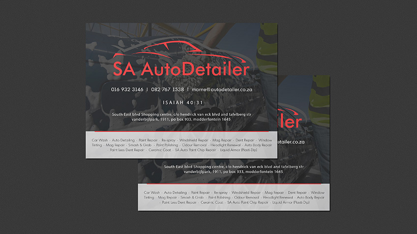 SA AutoDetailer-Marketing Material Design