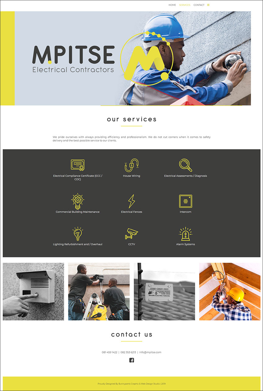 Mpitse Electrical Contractors - Web Design