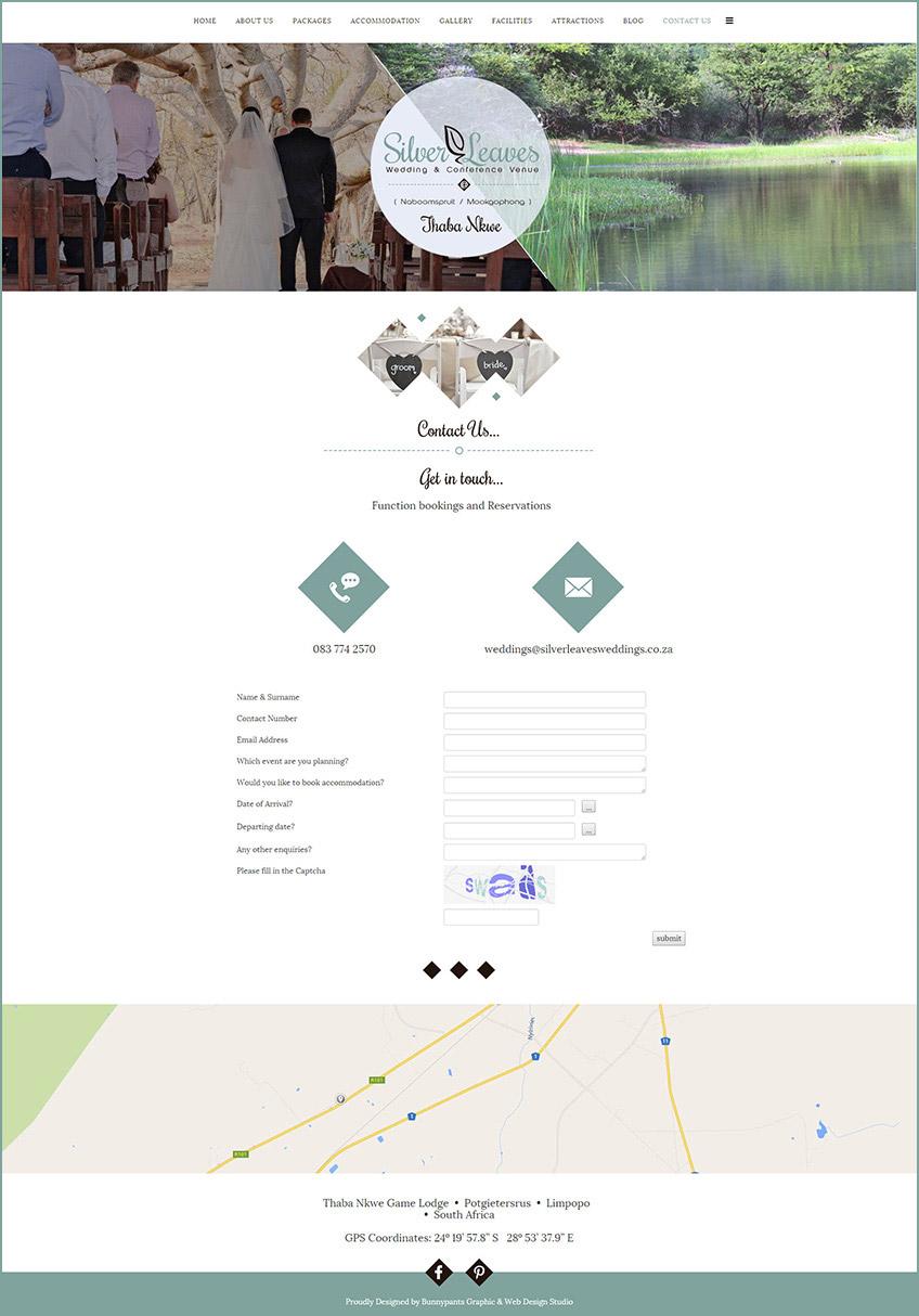 Silver Leaves - Bushveld Wedding Web Design