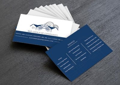 glt group of companies business card design