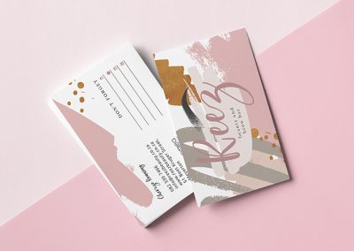 reez beauty and brow bar business card design