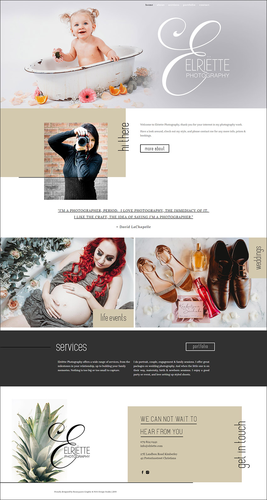 Elriëtte Photography - Web Design