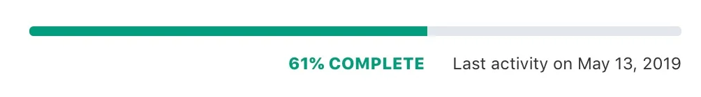 LMS course progress BAR example