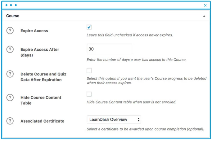 lms course expire