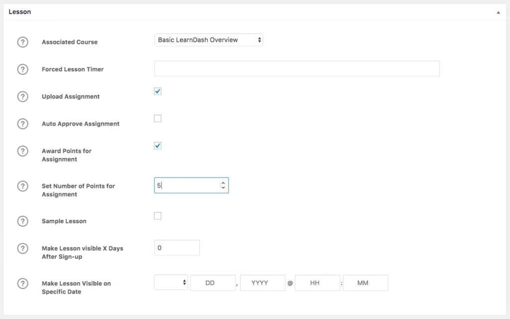 lms lession assignment