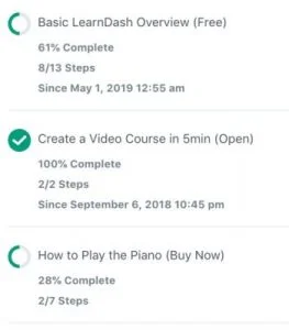 lms user status bar example