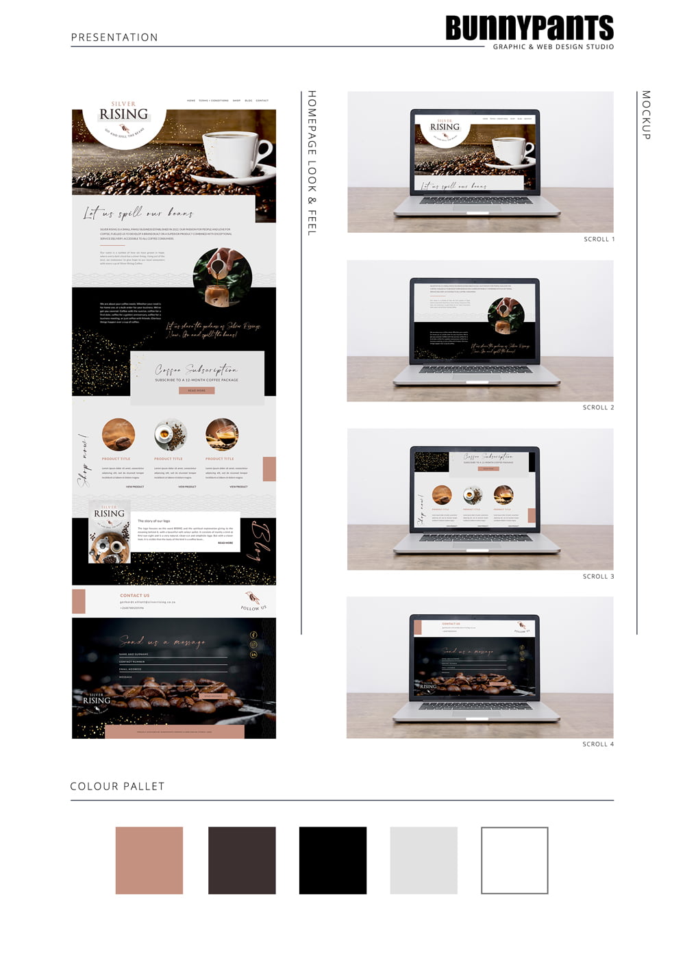 online coffee shop website design creative mockup