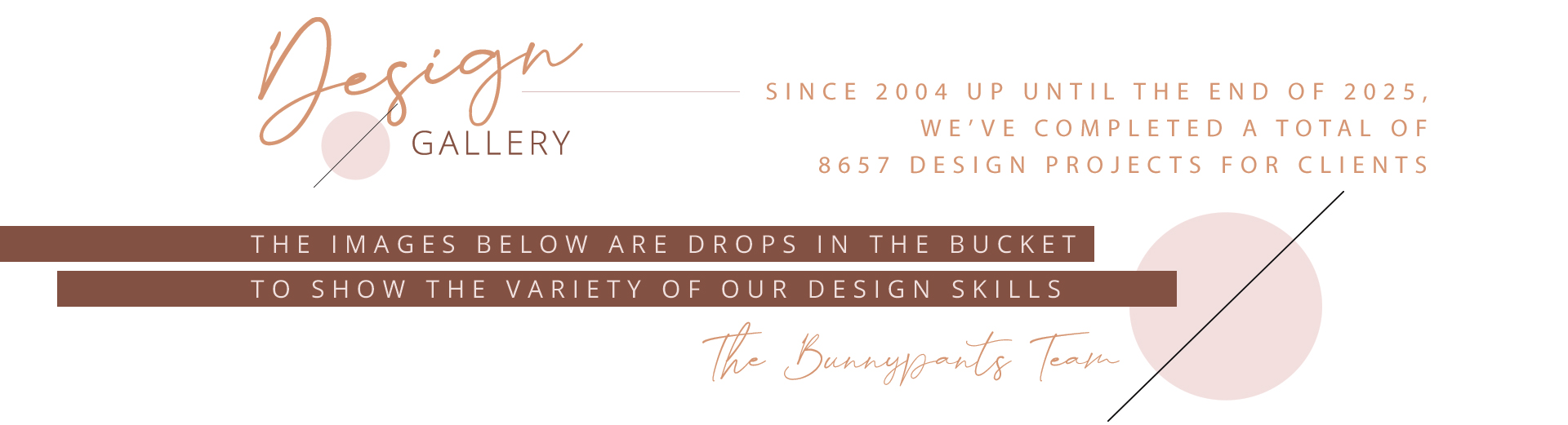 SINCE 2004, UP UNTIL THE END OF 2025 WE’VE COMPLETED A TOTAL OF 8657 DESIGN PROJECTS FOR CLIENTS